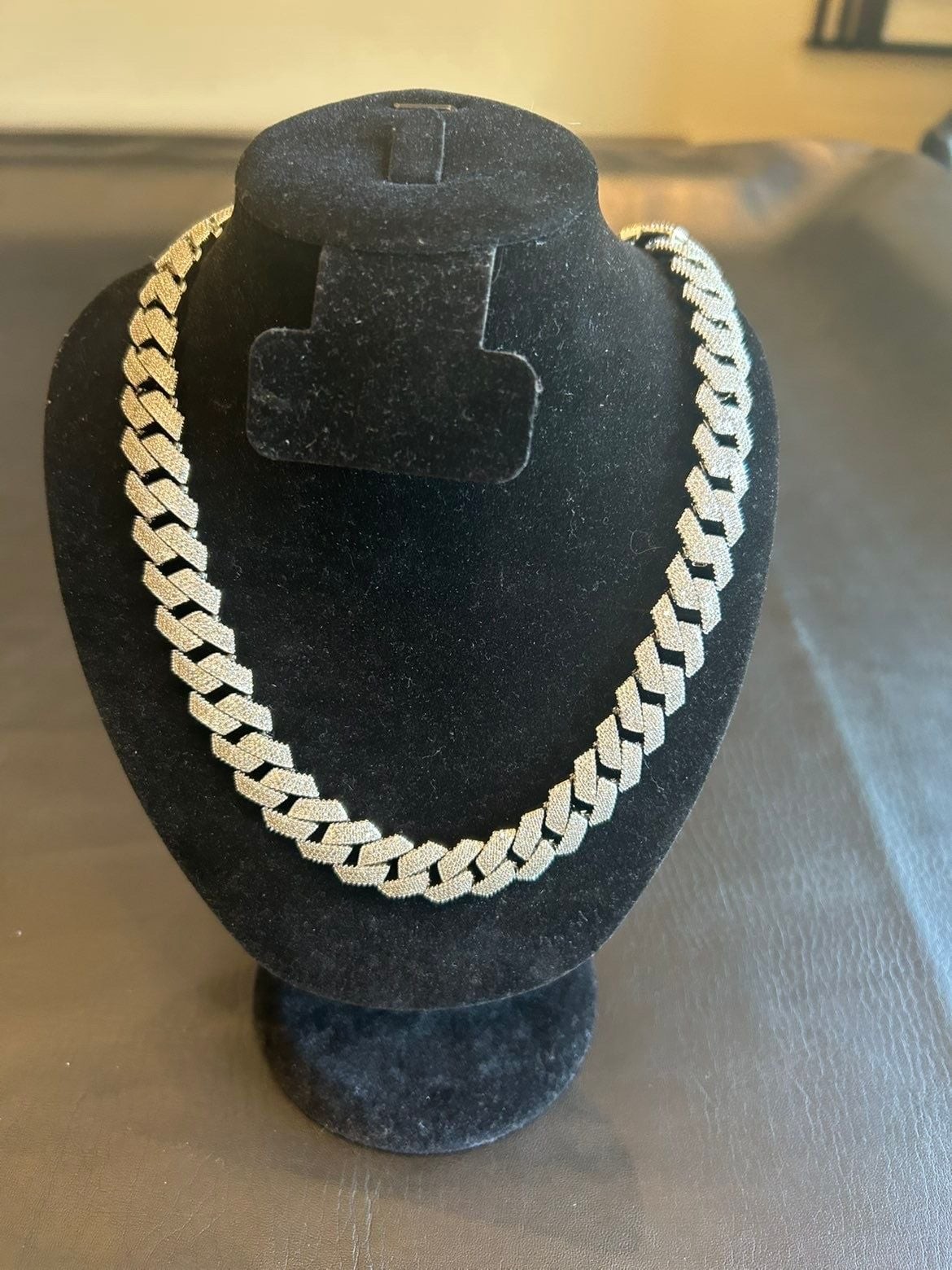 Moissanite VVS1 15mm 4-Row Silver Cuban Chain 24 Inch Brand New