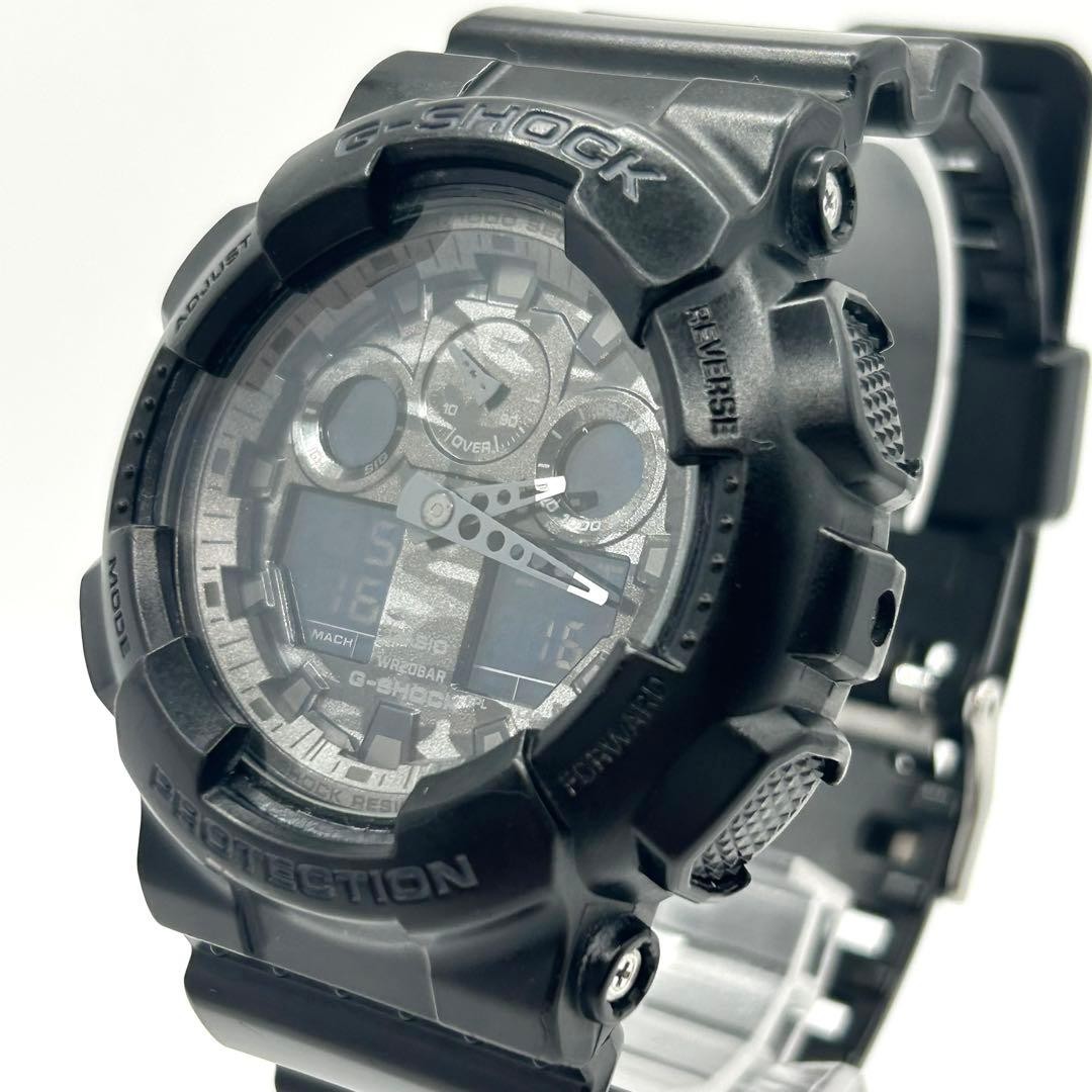 G-SHOCK Popular Black Camouflage GA-100CF New Battery Good Operation