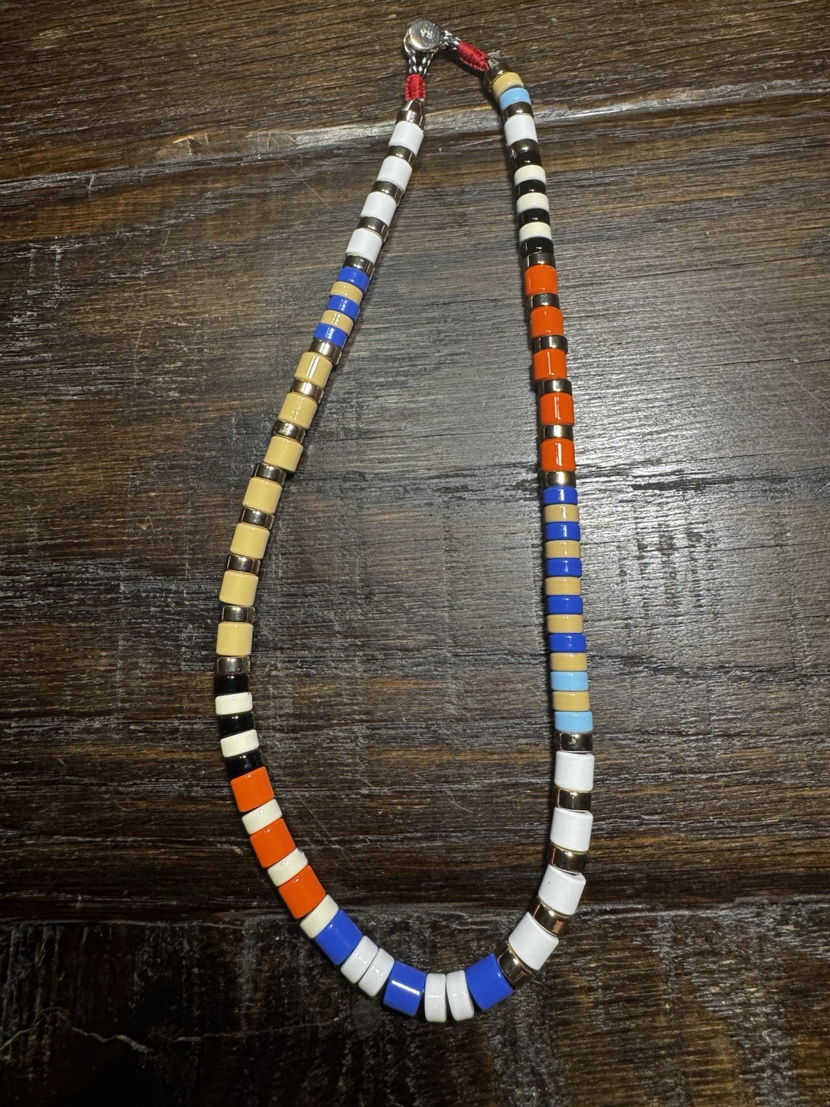 ROXANNE ASSOULIN Necklace Multicolor Enamel Gold Tone Tube 18” Jewelry Bag READ