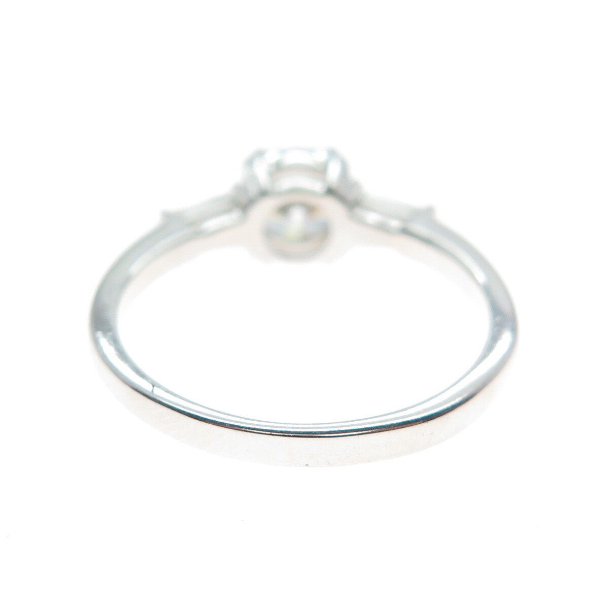 DSMK Sterling Silver Round & Tapered Baguette-Cut C Z Engagement Ring Size 6.25