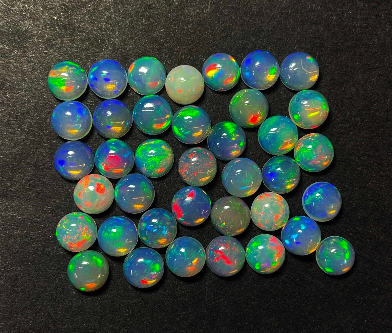 Natural Ethiopian Opal Round Cabochon Loose Gemstone Lot 4 Pcs 8 MM 5 CT