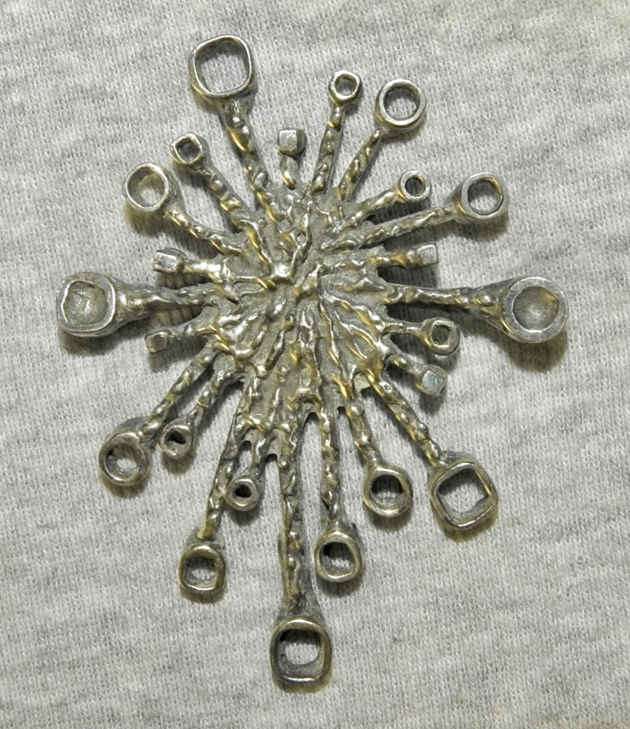 Guy Vidal Brooch Vintage Brutalist Fireworks or Starburst from Canada Signed