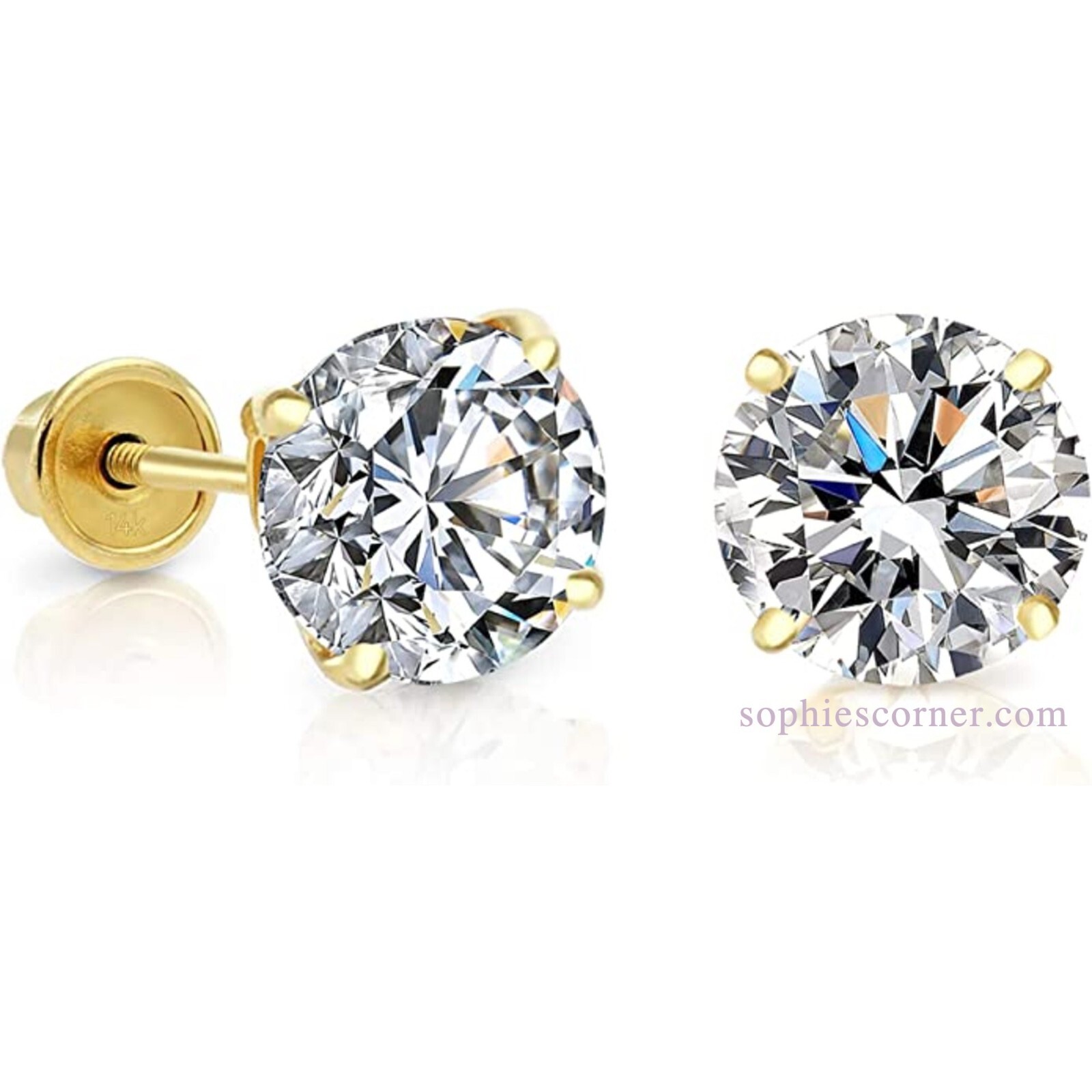 .50 ct. Sparkling Lab-Created Diamond Stud Earrings in 14k Yellow Gold