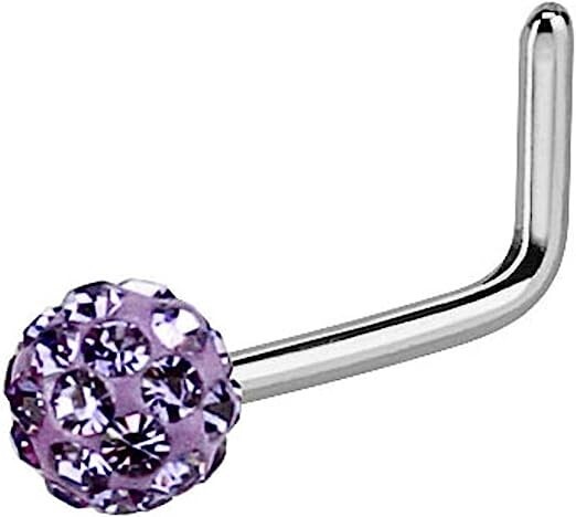 5Pcs L Shape Nose Studs 20G Surgical Steel 3mm Ferido Ball Nose Rings Piercing