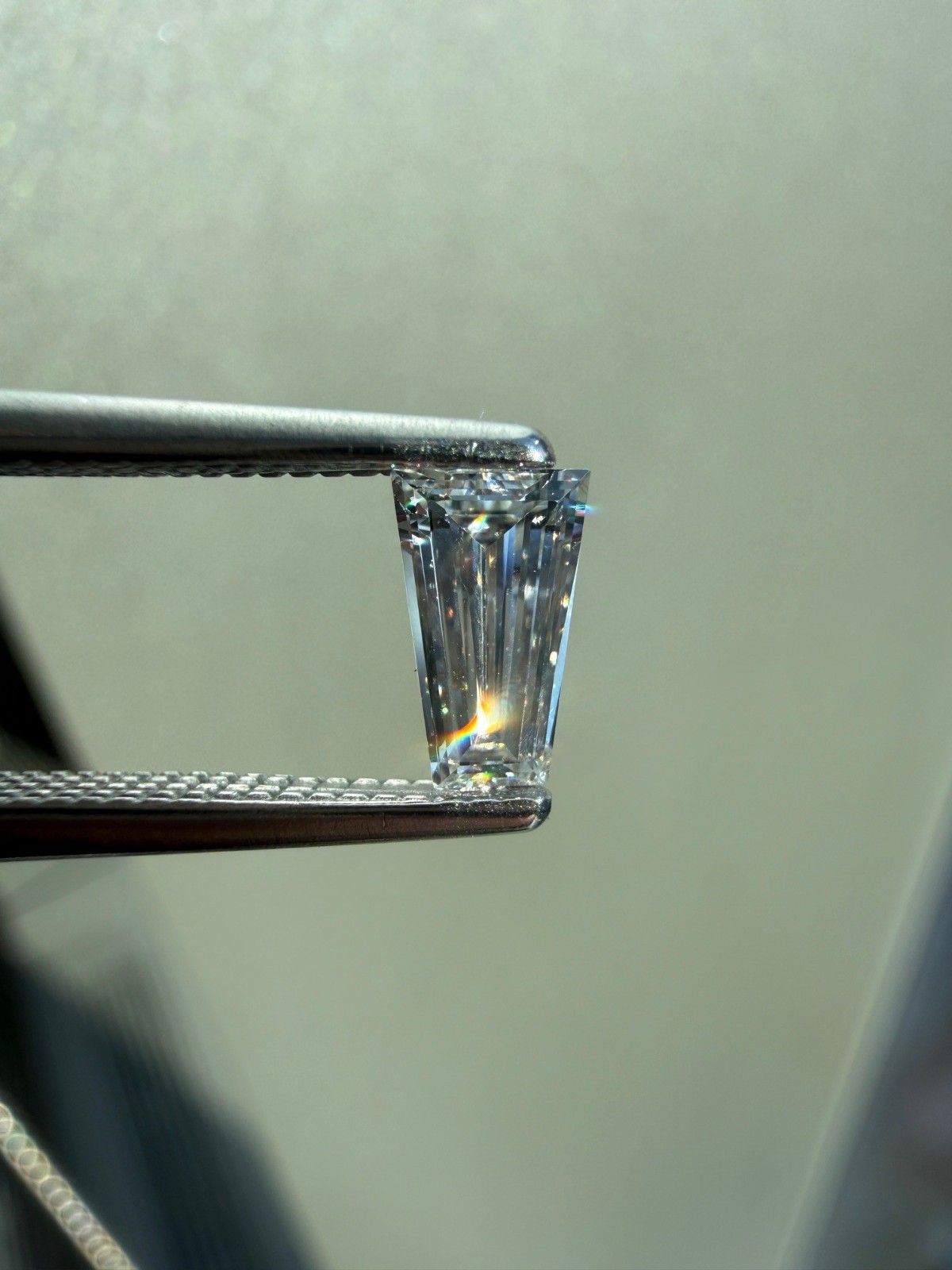 Loose Natural Untreated Earth Mined Diamond Tapered Baguette E SI1 GIA 0.38ct