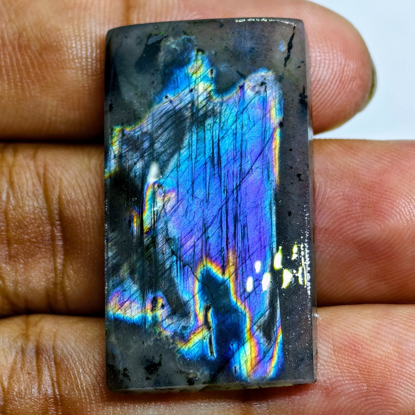 44 Cts Natural Labradorite Cabochon Gemstone For Jewelry 36.7×20.5×5 MM