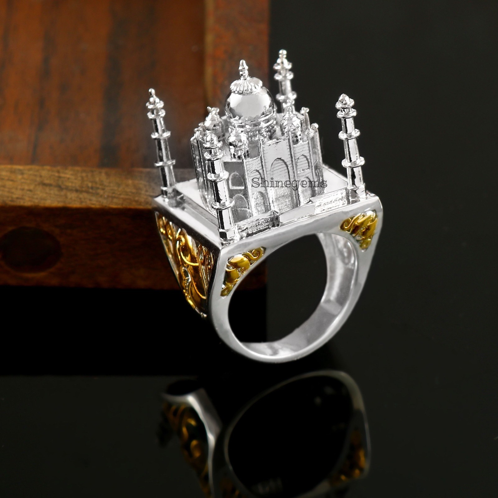 Taj Mahal 925 Silver Ring, Architectural Statement Jewelry Seven Wonders Inspire