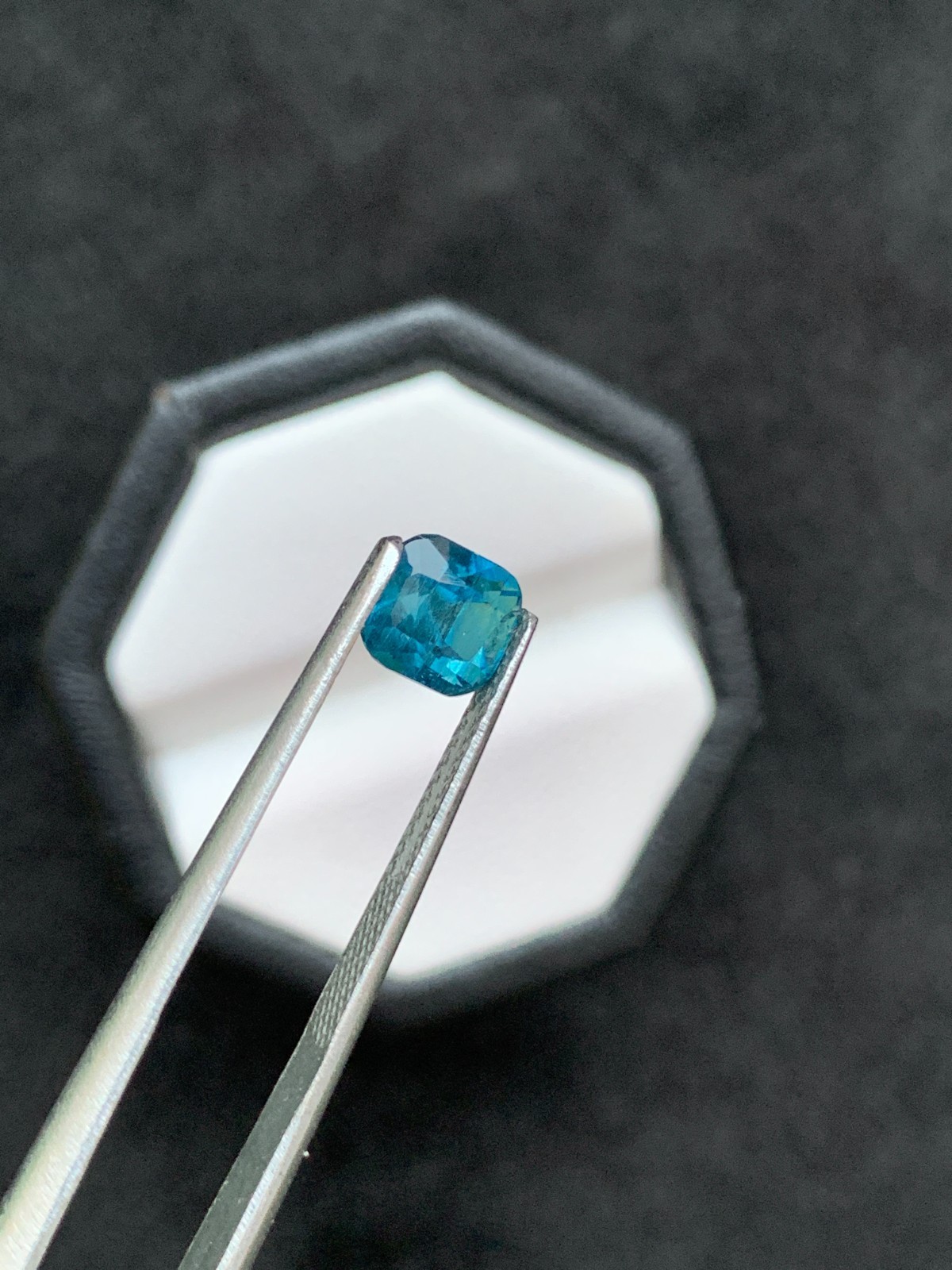 1.32 Ct Natural Untreated Ink Blue Tourmaline Cushion Cut Afghan Loose Gemstone