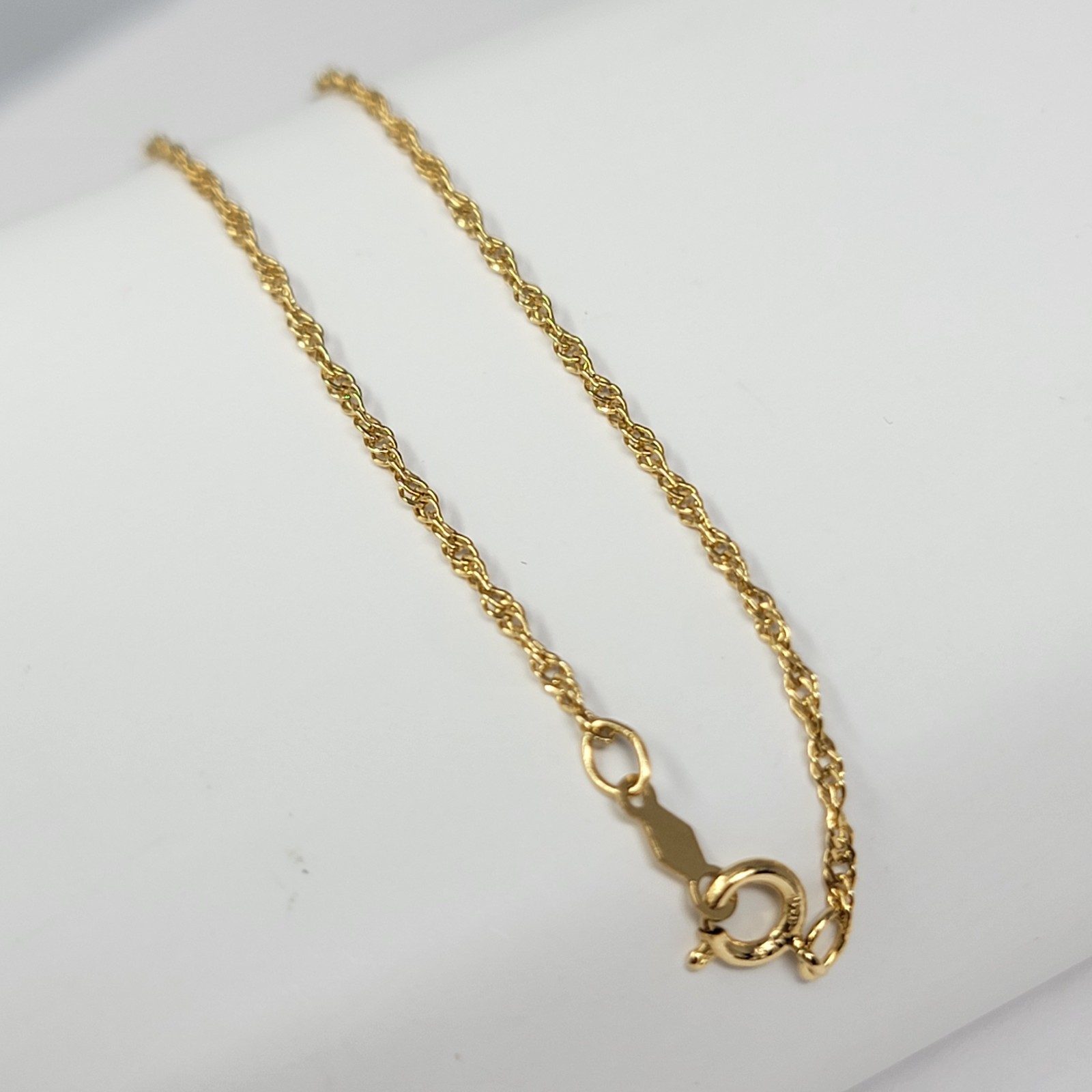 Vintage 12K Gold Filled Singapore Chain Bracelet 8″ 1/20 14k GF Spring Ring NOS