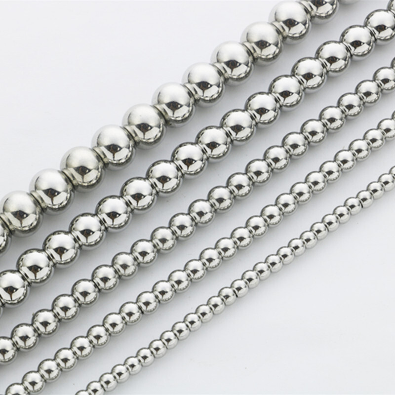 6/8/10mm Fashion Stainless Steel Solid Heavy Bead Ball Chain Necklace Never Fade
