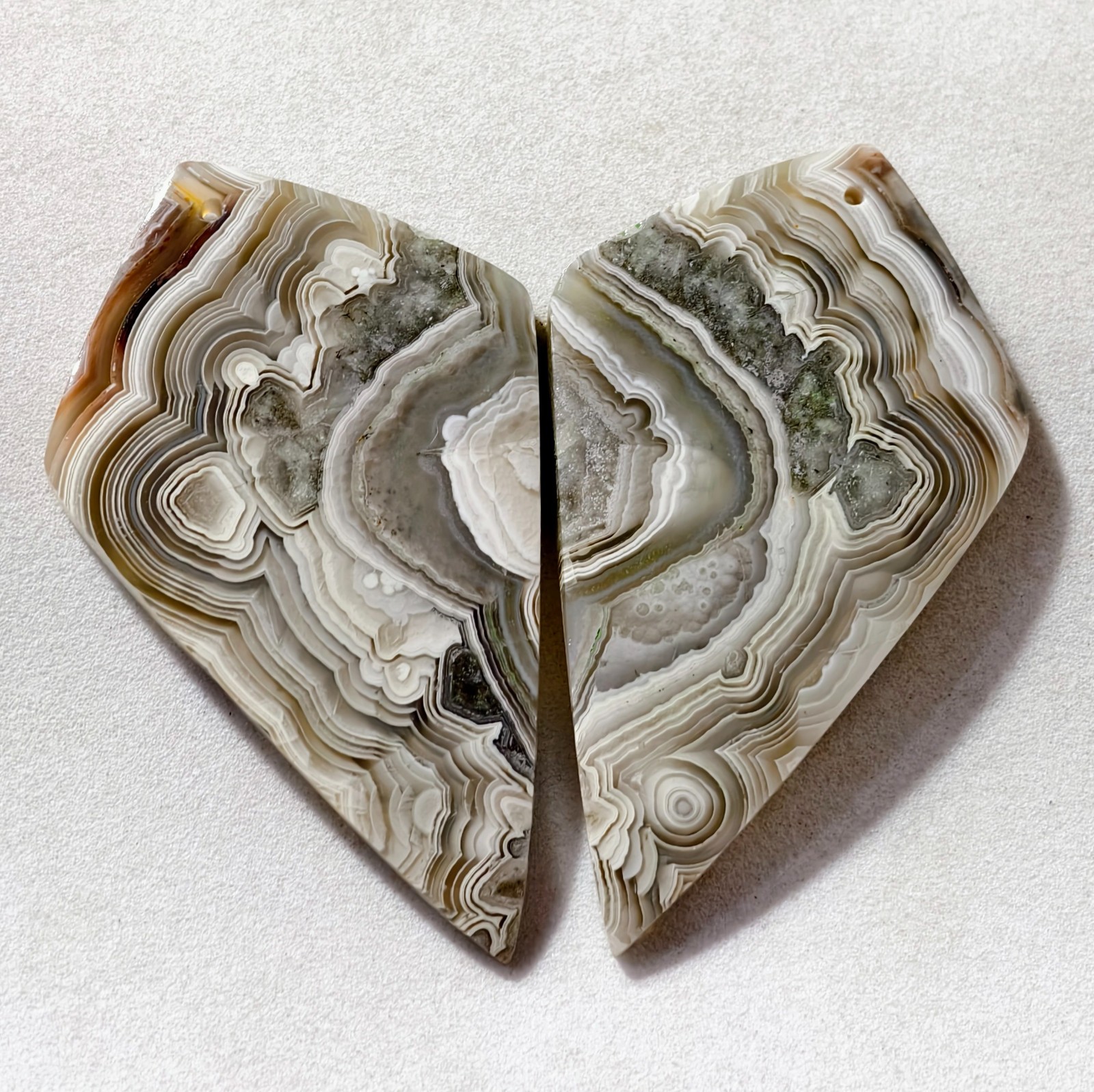 87 Cts Natural Crazy Lace Drilled Match Pair Cabochon Gemstone 52 X 30 MM
