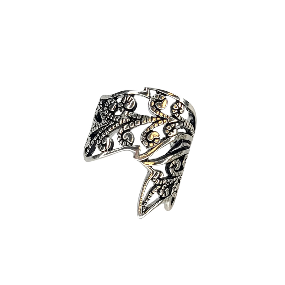 Ear Cuff Non-Pierced Rhodium Plated Unique Leaf Design – Sold as a pair