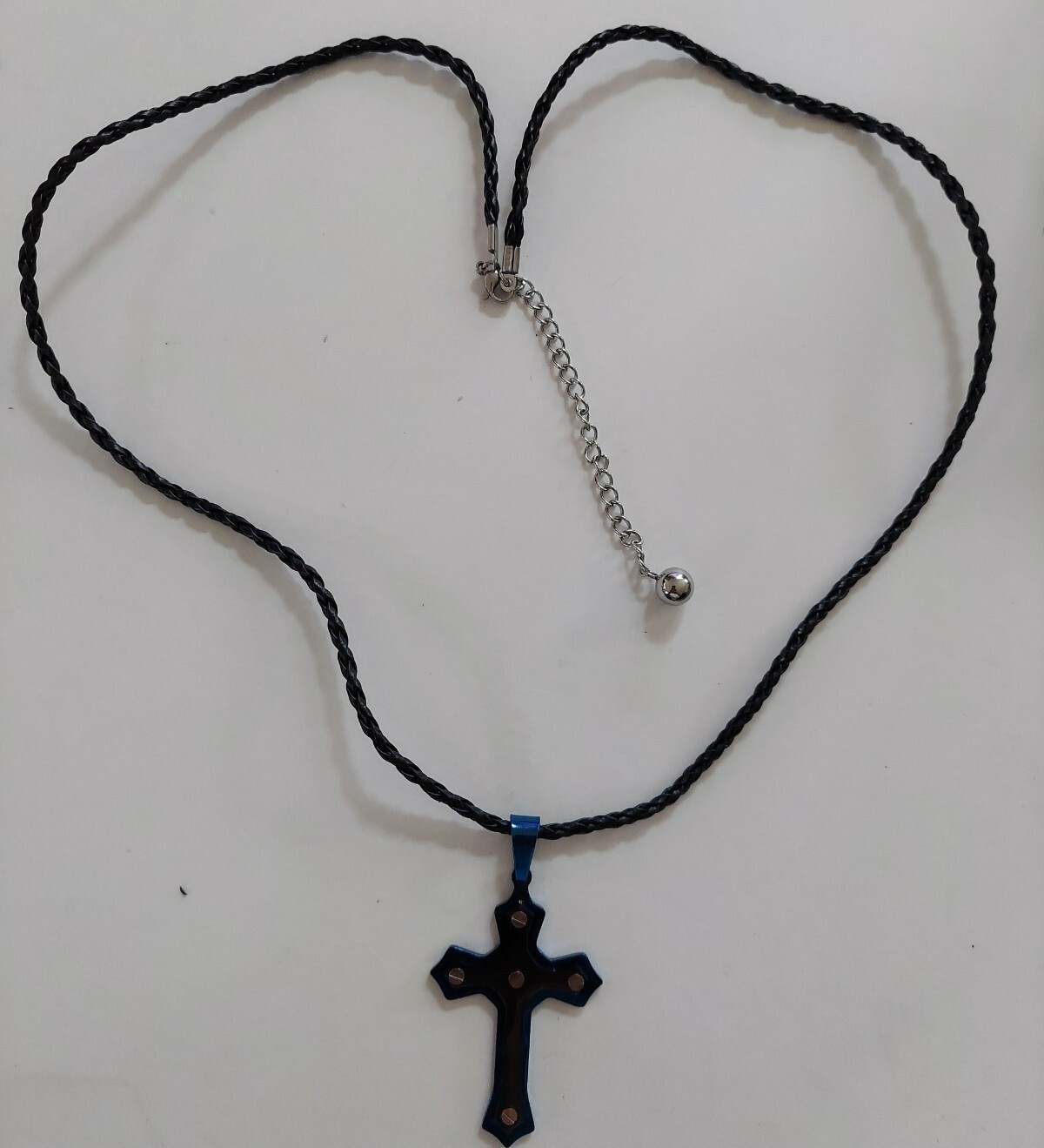 English Laundry Black/Blue IP SS Cross Pendant 25″ Rope Necklace w/ 3″ Extender.