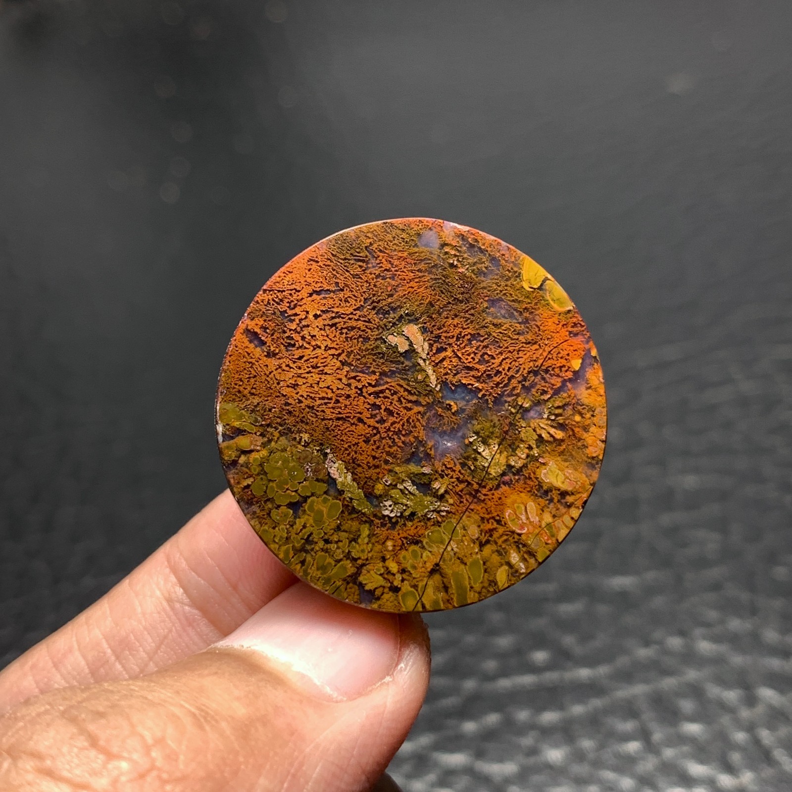 Moss Plume Agate Cabochon 28.5×28.5x8mm High Quality 49.5 ct