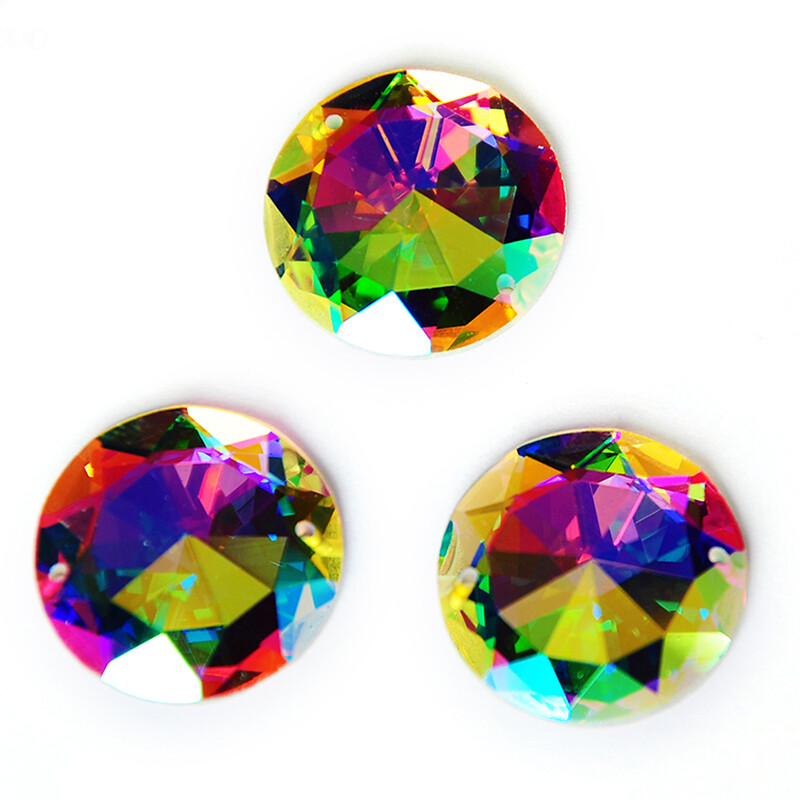 2003TH AB Round Flatback Rhinestone Sew On Strass Stones 16,18,20,25,35,40,45mm