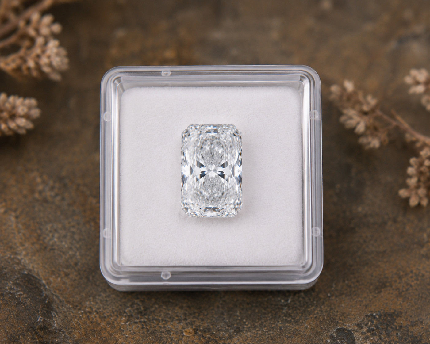 Lab Grown 5 CT Fancy White VVS1 Diamond 10×12 mm Radiant Cut Premium Quality 1Pc