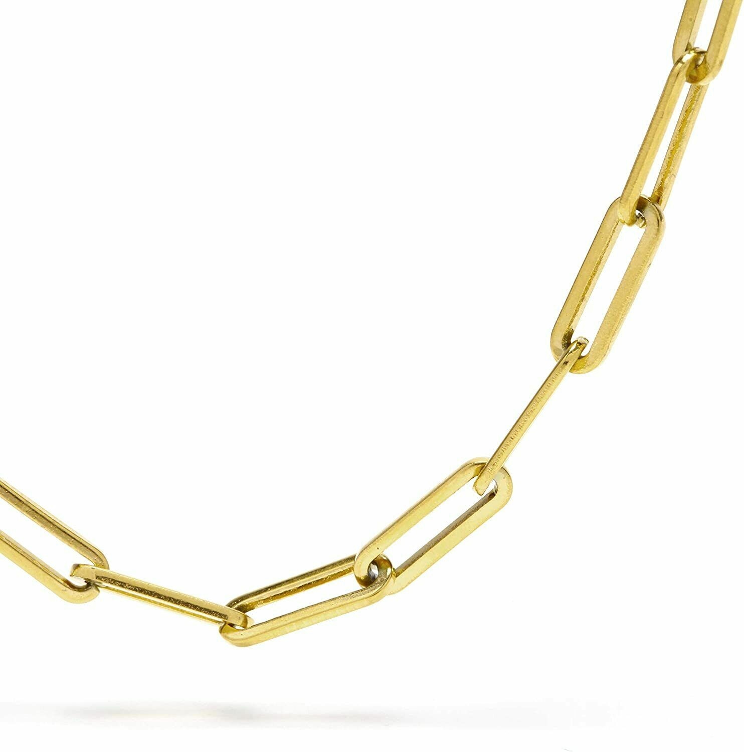 10k Yellow Gold Paperclip 2mm-9mm Chain Cable Rolo Necklace Mens Womens 16″-30″