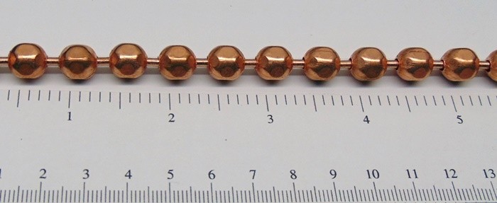 COPPER BALL CHAIN Necklace or Bracelet Statement Size 9.5mm Round + Faceted Bead