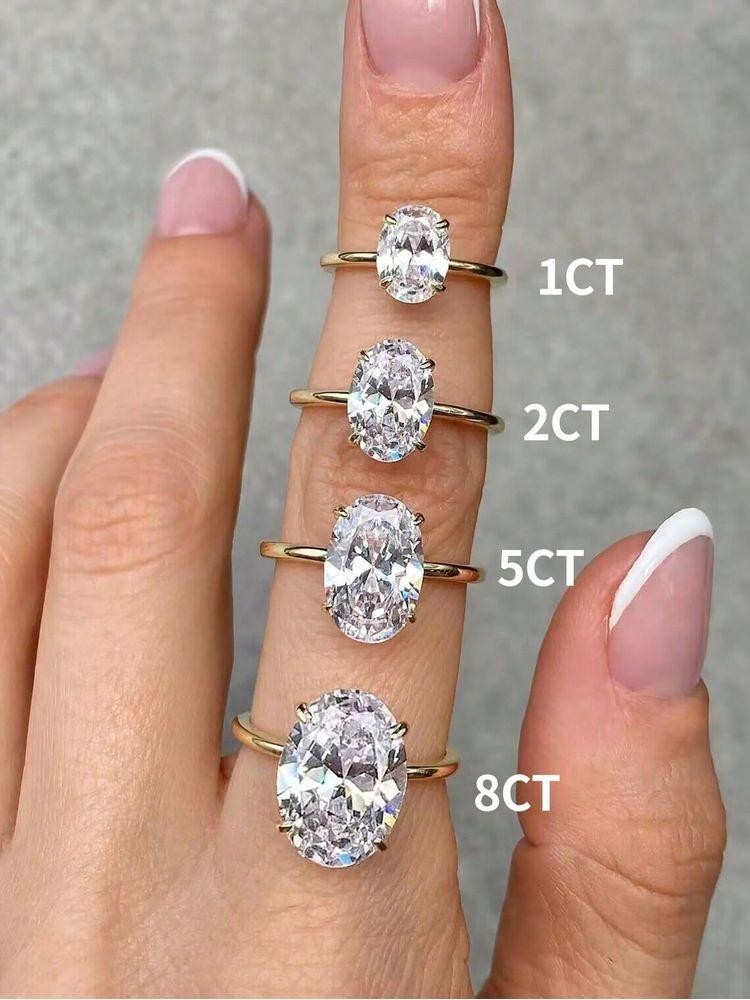 25 Sterling Silver Luxury Shiny 1-8CT Zircon For Women Jewelry Gift