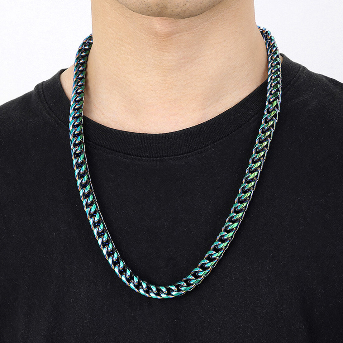8mm/10mm Men Women 316L Stainless Steel Wheat Chain Necklace 5 Colors