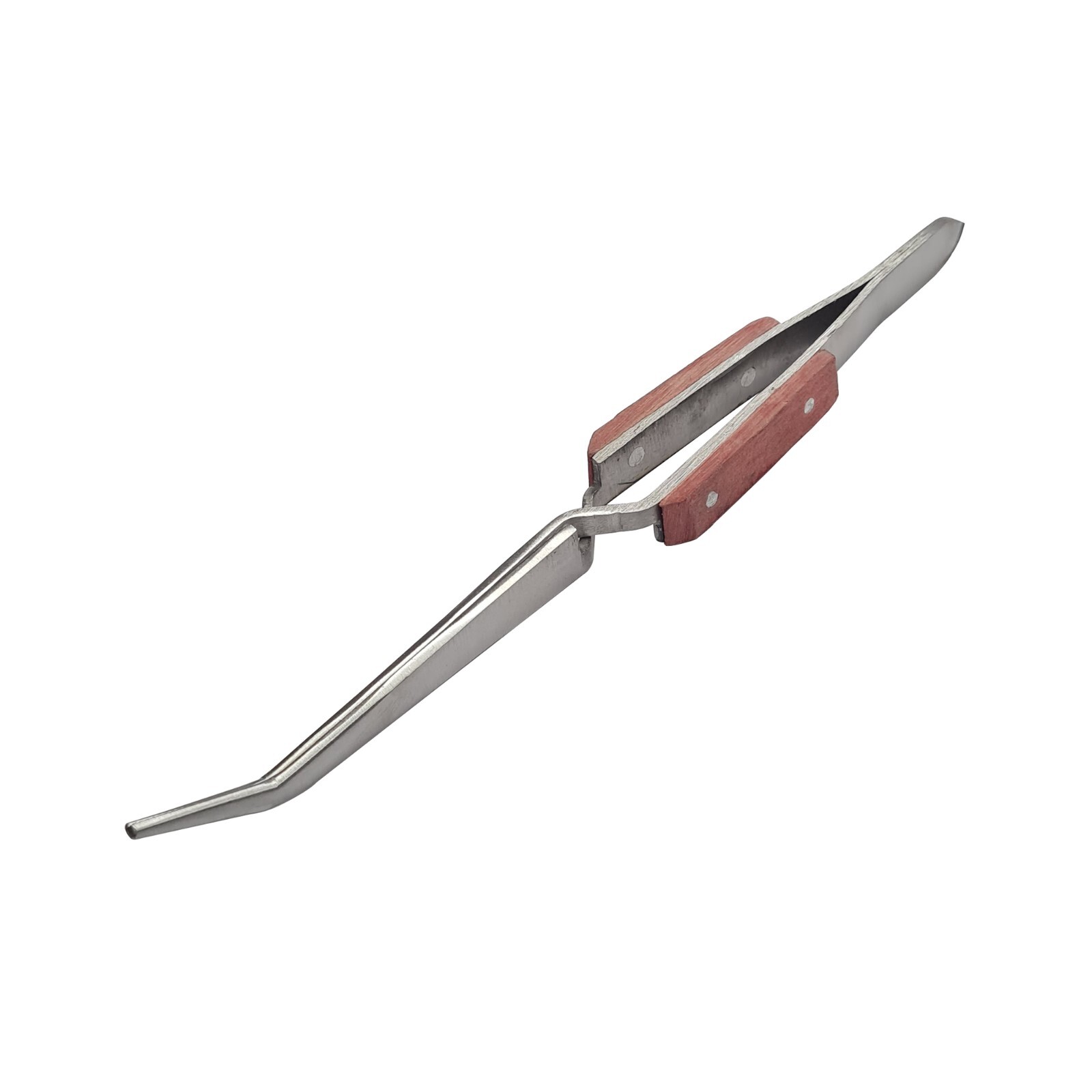 Set of 6 Cross Lock Fiber Grip Tweezers Self Closing 6-1/2″ Bent & Straight Tip