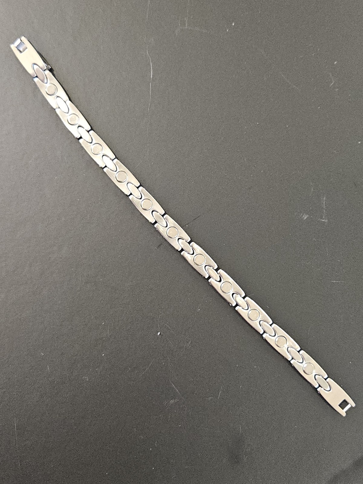 2-Tone Silver Gold Stainless Steel Magnetic Link Chain Bracelet Unisex