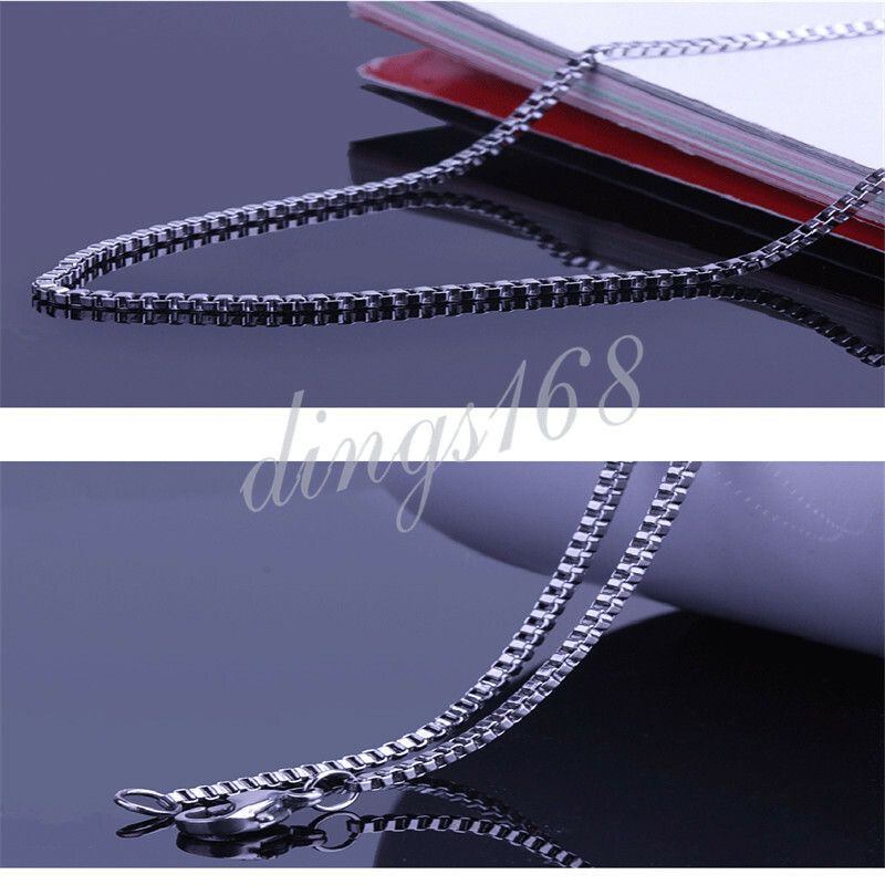Genuine 925 Sterling Silver Tarnish-Free 16″~ 32″ 2mm Classic Box Chain Necklace