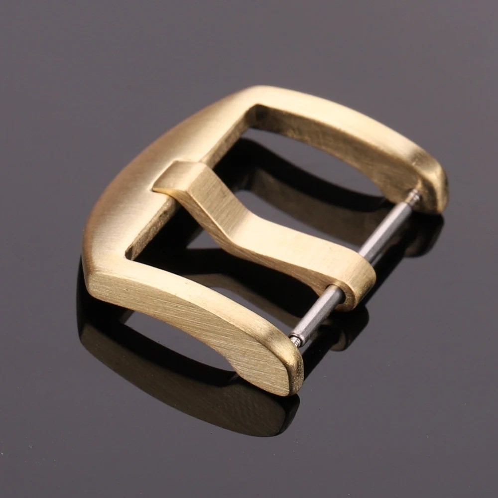 Metal Watch Band Pin Buckle Durable Bronze Solid Copper Strap Clasp 18-24mm