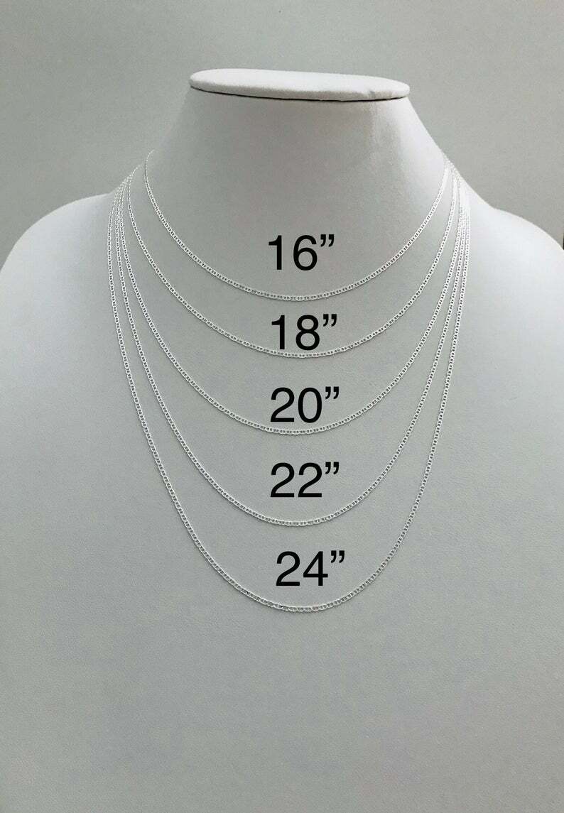 925 Sterling Silver 1.5mm Mariner Link Chain,Made in Italy Necklace – G040