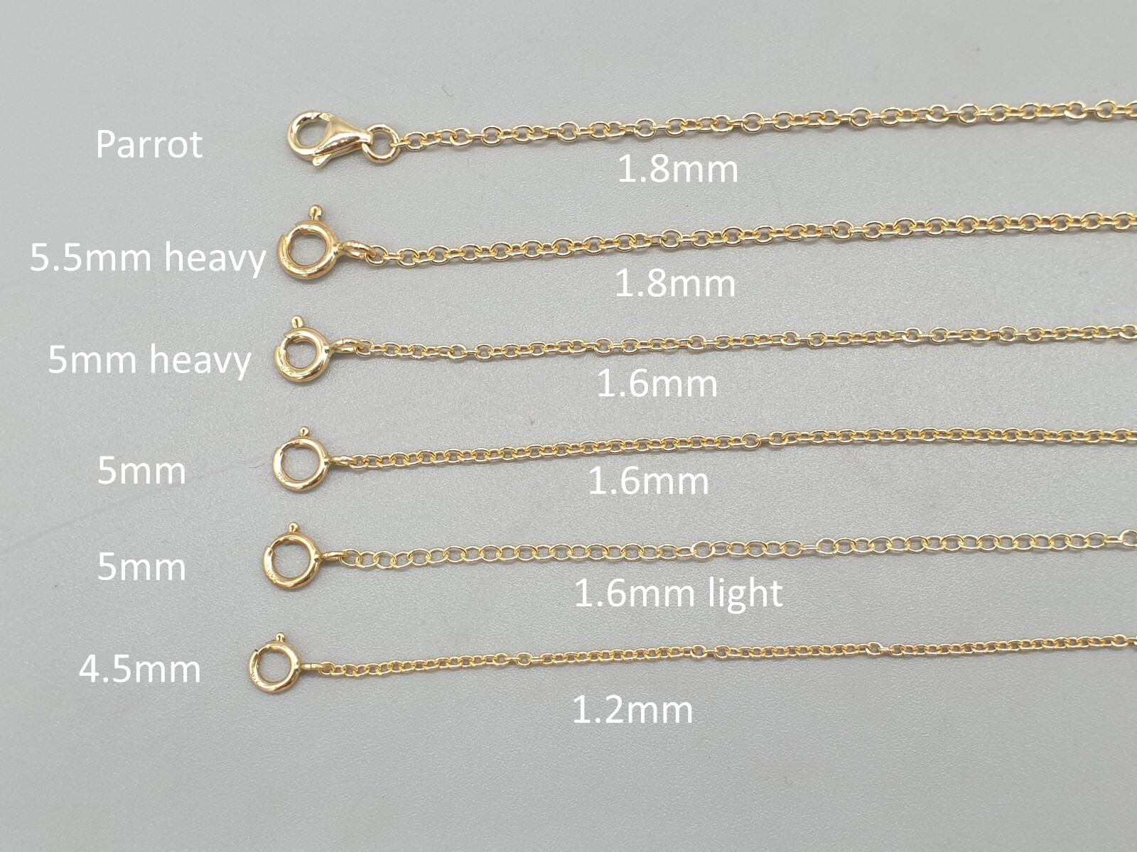18k 18ct yellow gold chain extender two clasp connector extension safety chain