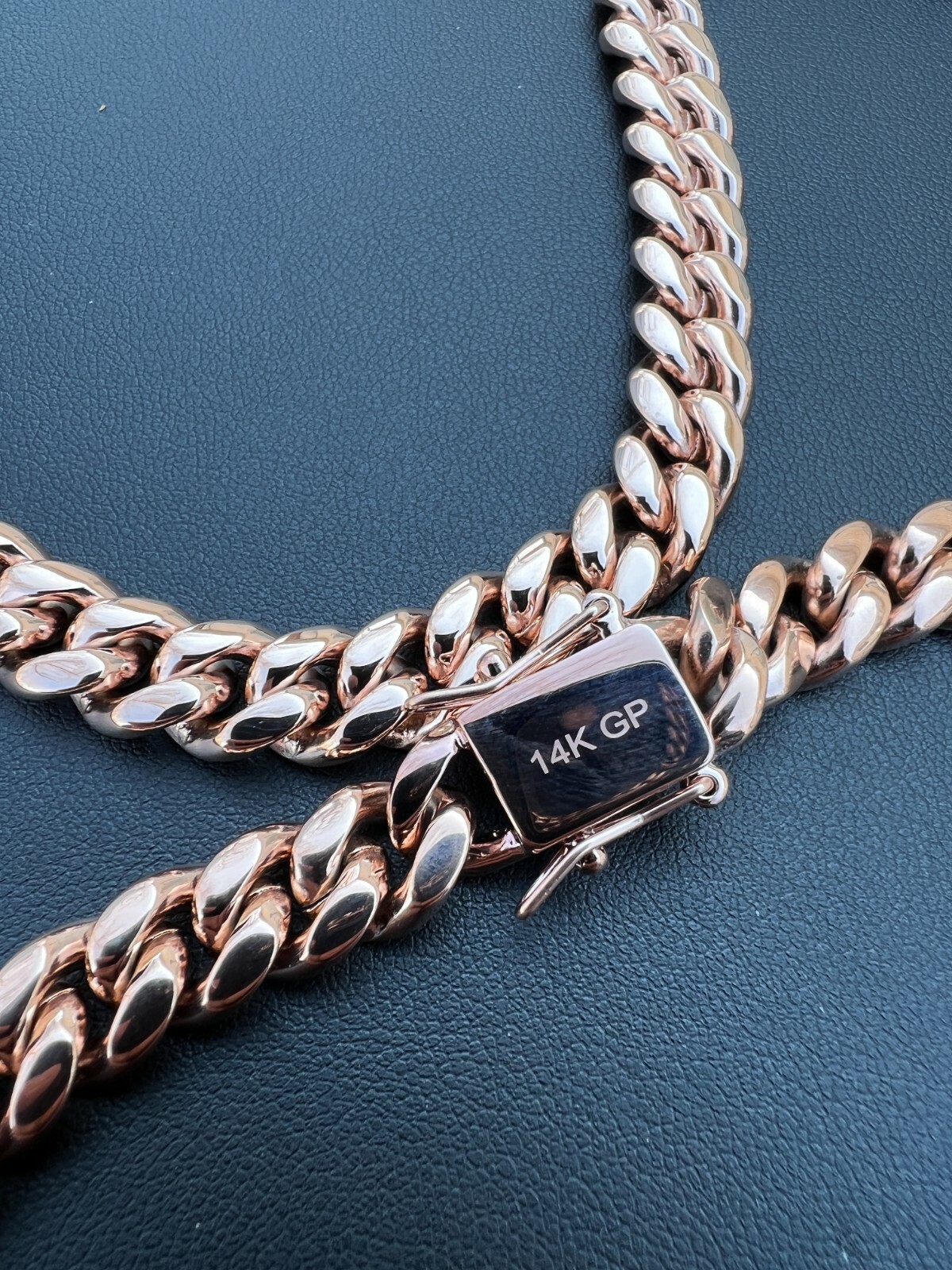 Miami Cuban Link Chain Necklace 14k Rose Gold Stainless Steel 4-18mm