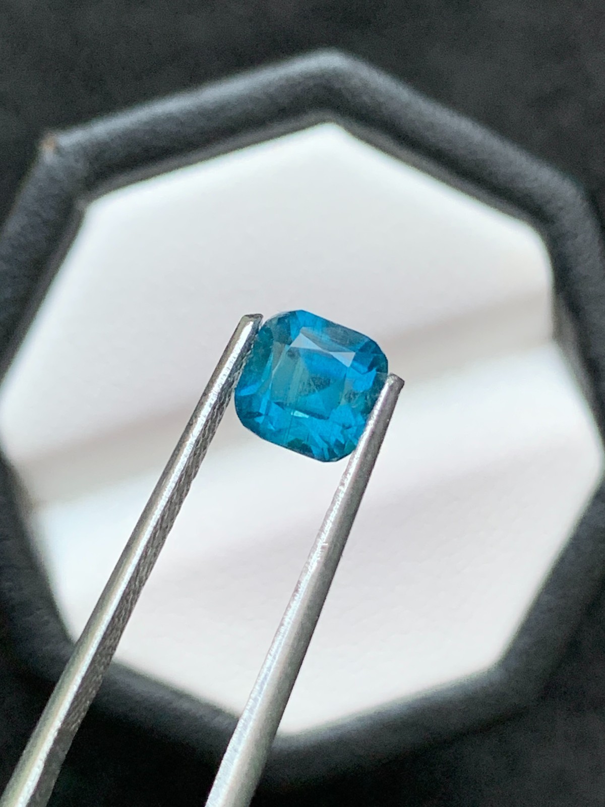 1.32 Ct Natural Untreated Ink Blue Tourmaline Cushion Cut Afghan Loose Gemstone