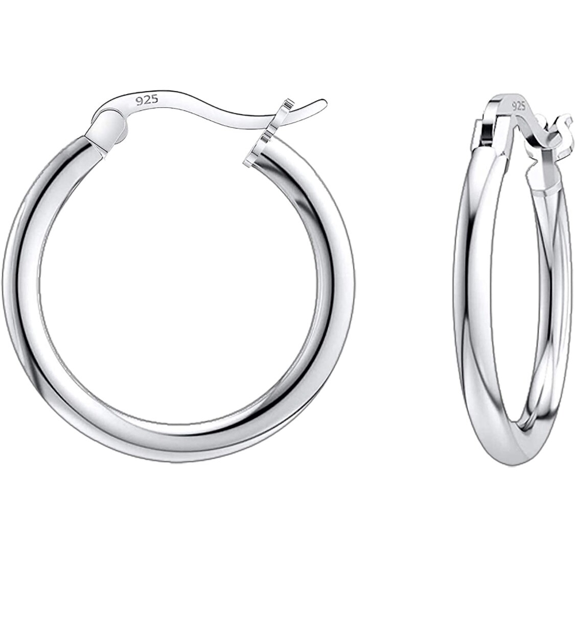 925 Sterling Silver Small 10MM Hoop Earrings Men Women Children