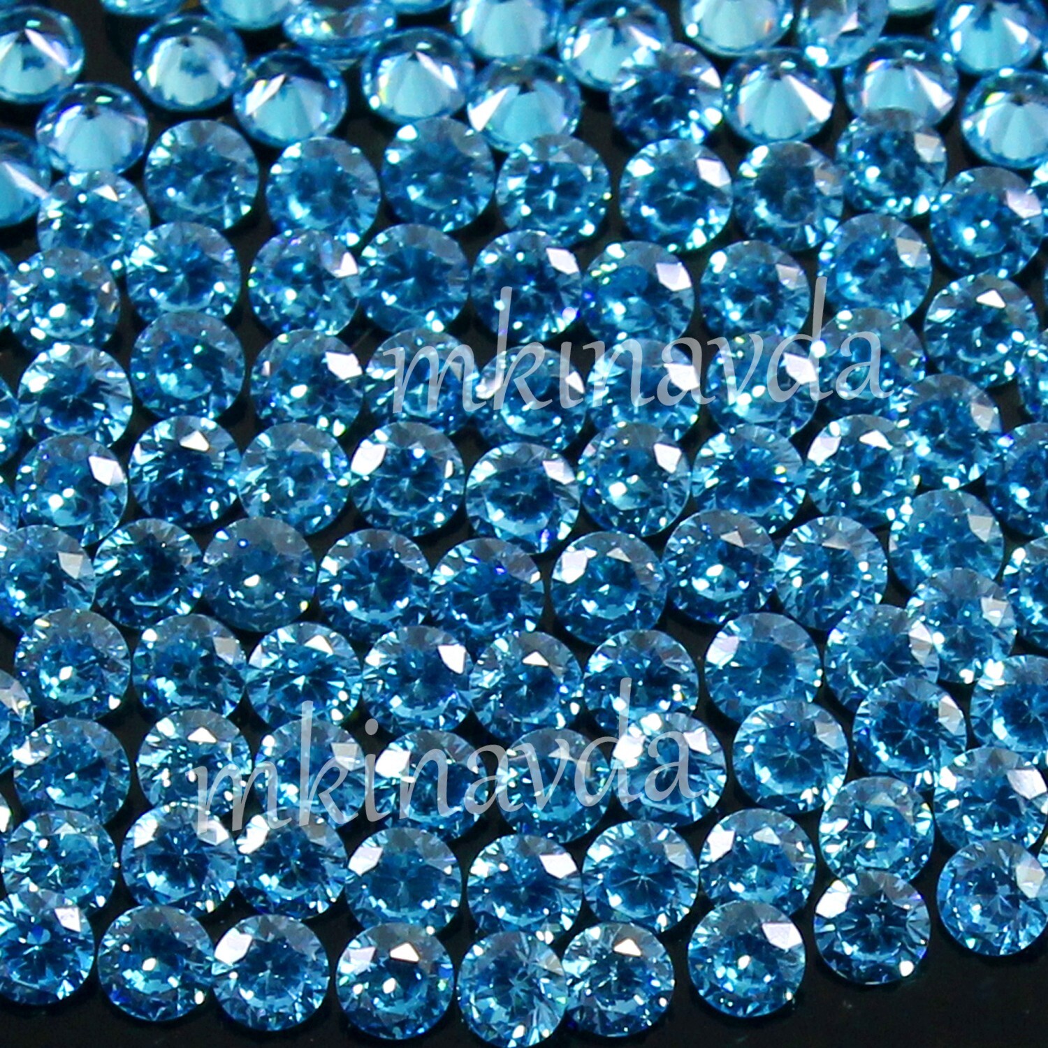 Natural Certified Brazil Blue Aquamarine 0.80 MM Round Cut Gemstone 1000 Pcs Lot