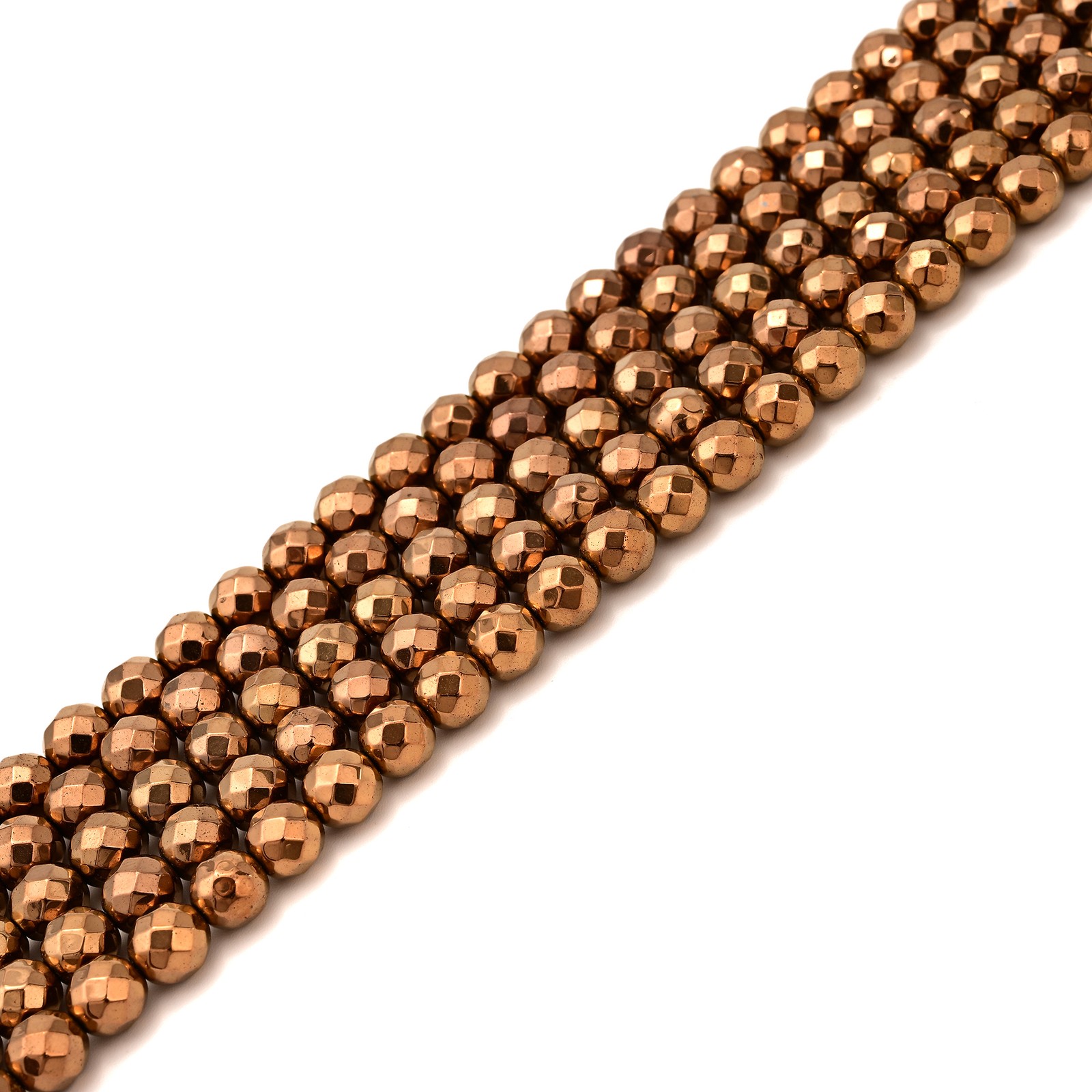 Copper Hematite Faceted Round Beads 2mm 3mm 4mm 6mm 8mm 10mm 12mm 15.5″ Strand