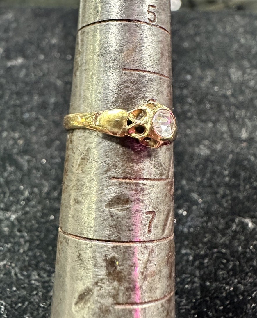 14k Georgian Rose Cut Diamond Foil Backed Ring Antique 200+ Years Old!!