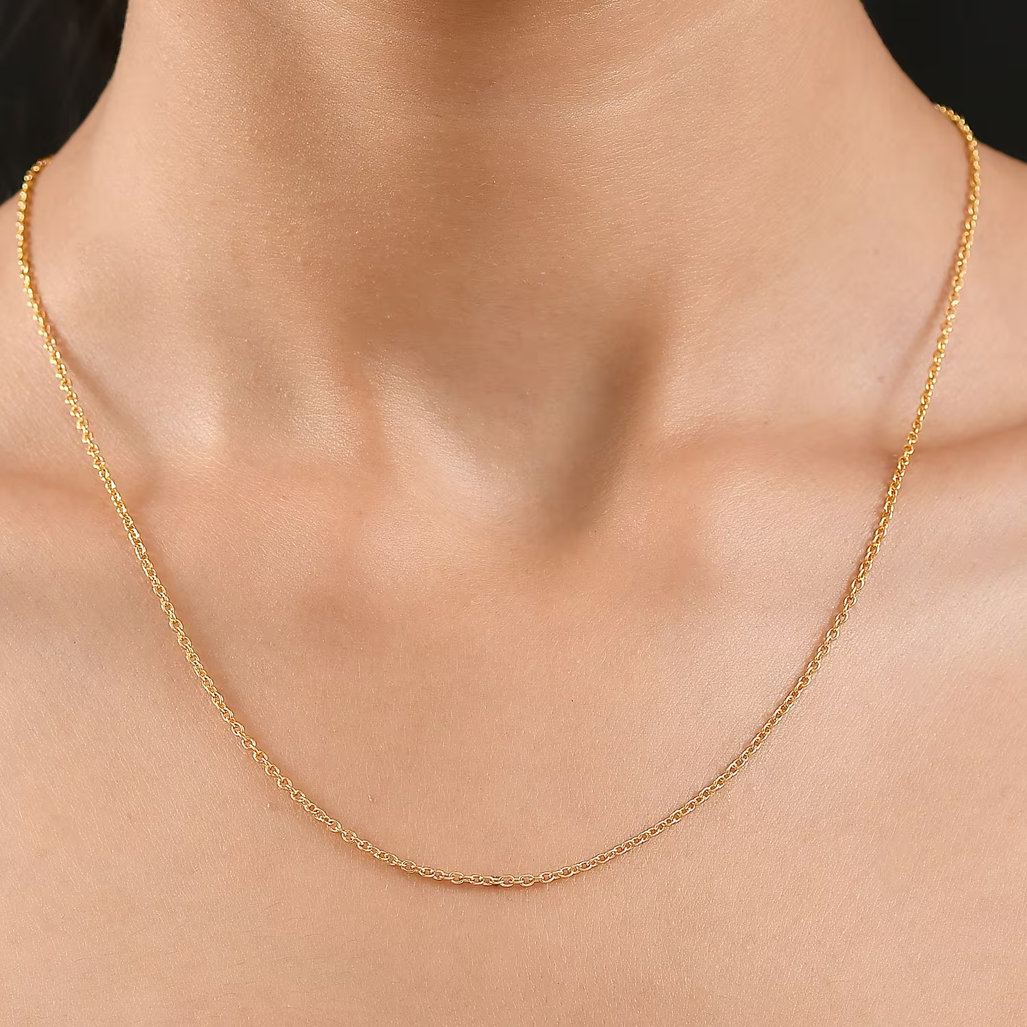 Shop LC Cable Chain in ION Plated Yellow Gold Stainless Steel 20 Inches