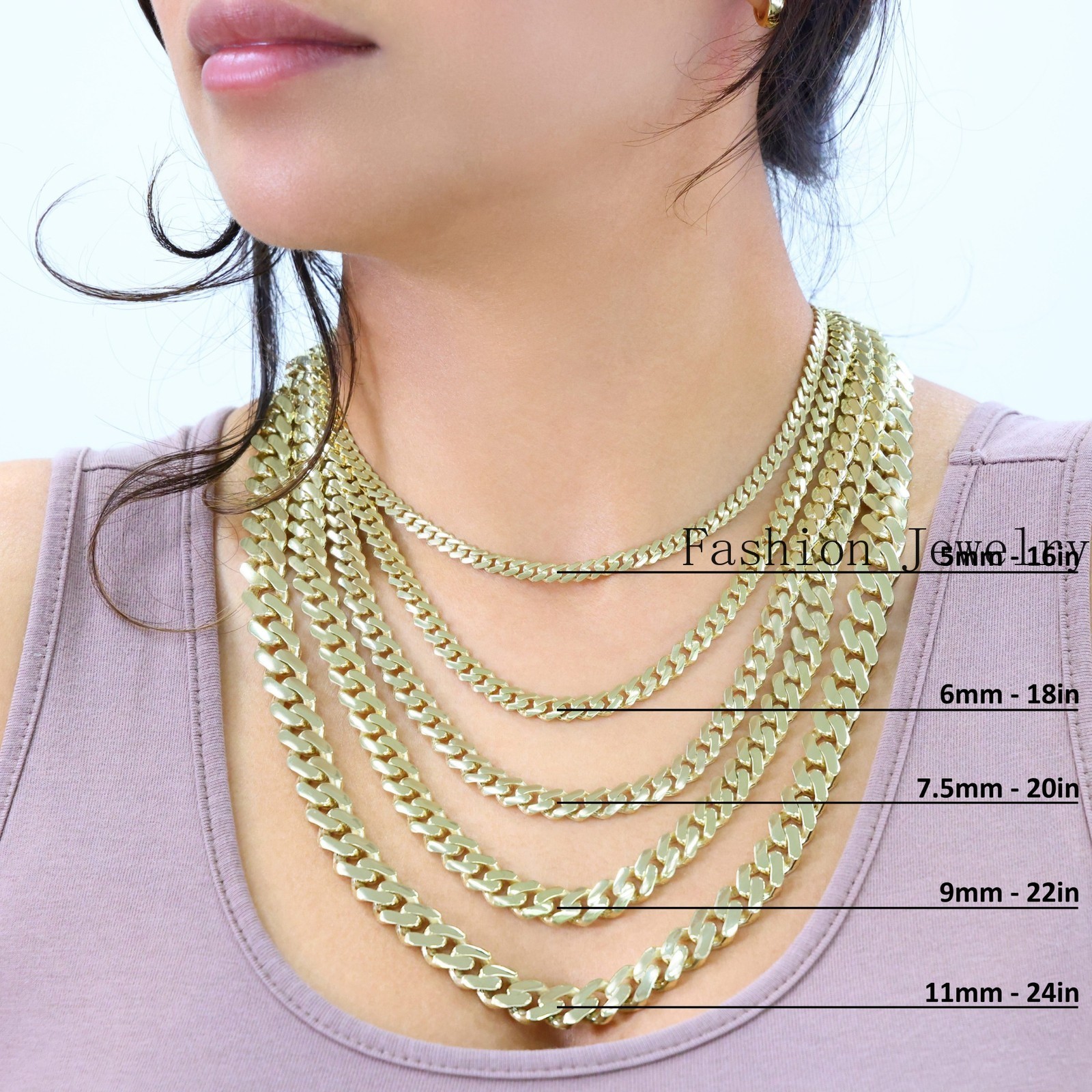 10K Yellow Gold Miami Cuban Royal Monaco Chain 5mm-20mm Necklace Bracelet 6″-30″