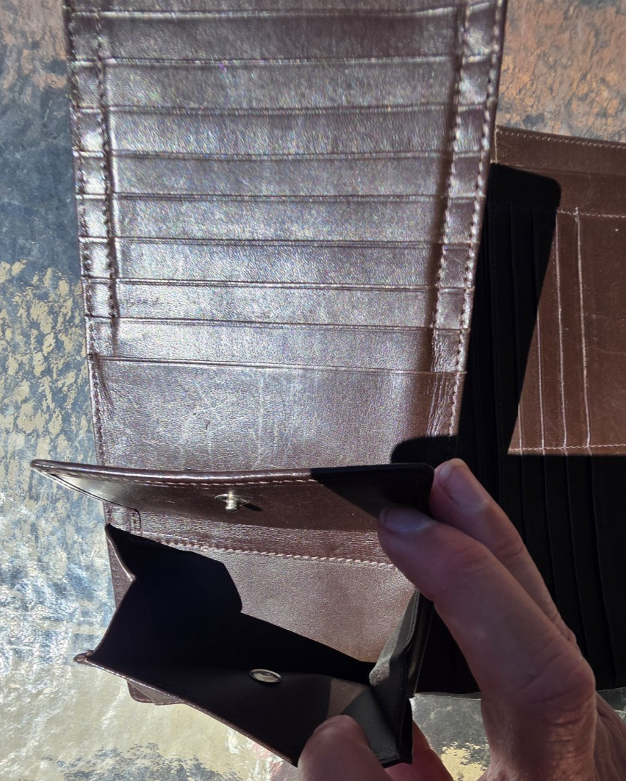 Rare Vtg GENUINE GLASHUTTE Brown Wallet Leather Free S&H in USA