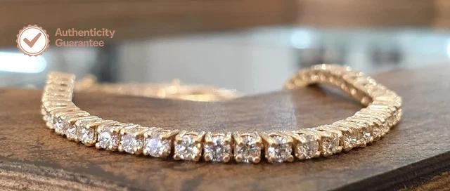 3.5Ct Certified Natural GHI/VS-SI Diamond Tennis Bracelet 14k Gold Birthday Gift