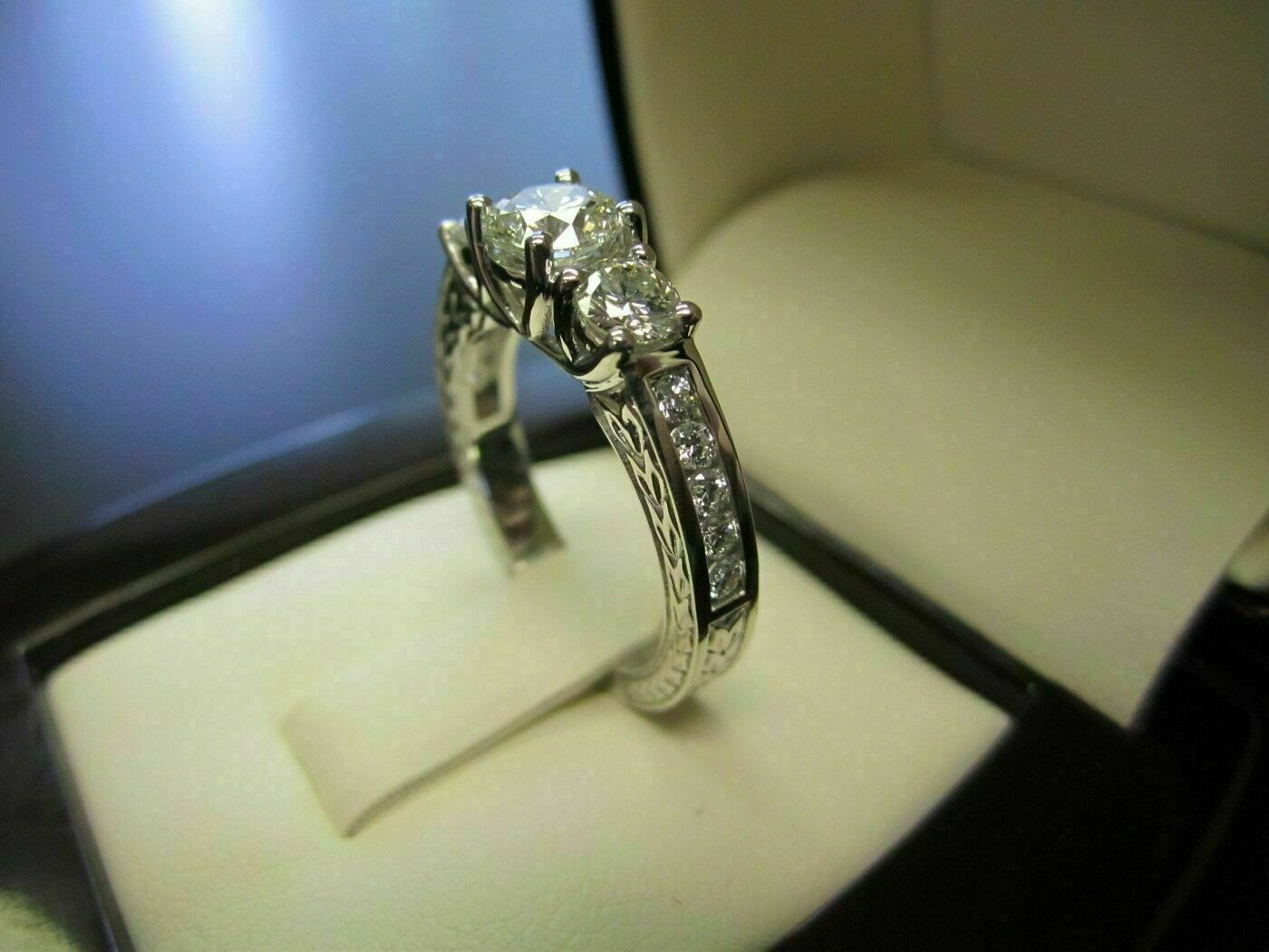 3CT Lab Created Round Diamond Vintage Engagement Ring 14k White Gold Finish