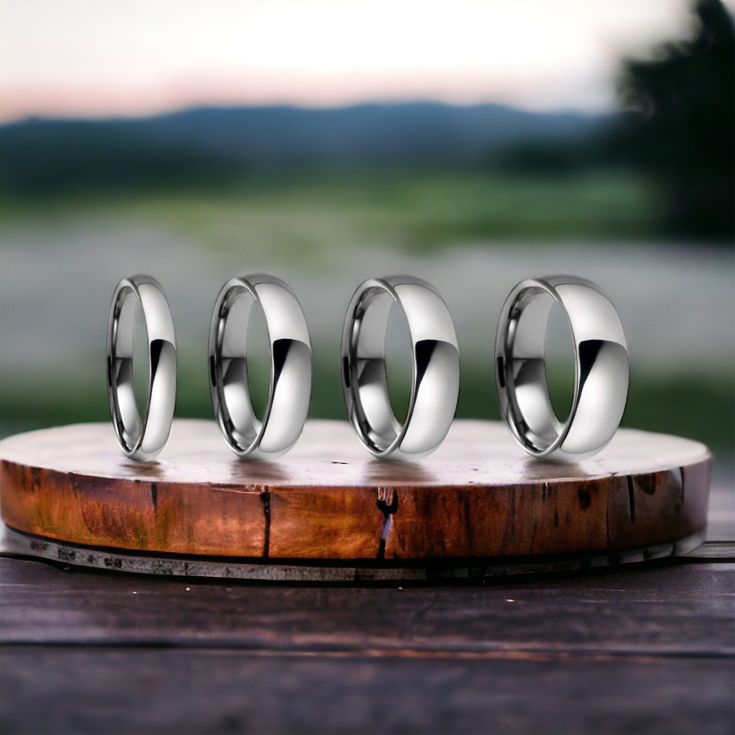 Silver Stainless Steel Ring Comfort Fit Plain Wedding Band 3MM-6MM Sizes 5-12