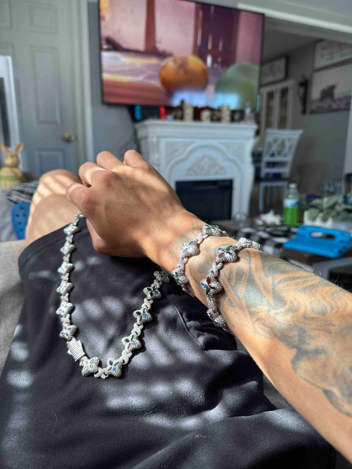 Hip Hop Flower Cuban Vvs Moissanite Iced Out Bracelets
