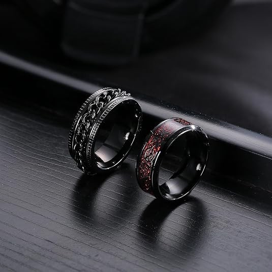 16Pcs Stainless Steel Fidget Rings for Men Women Spinner Rings Size 7-13