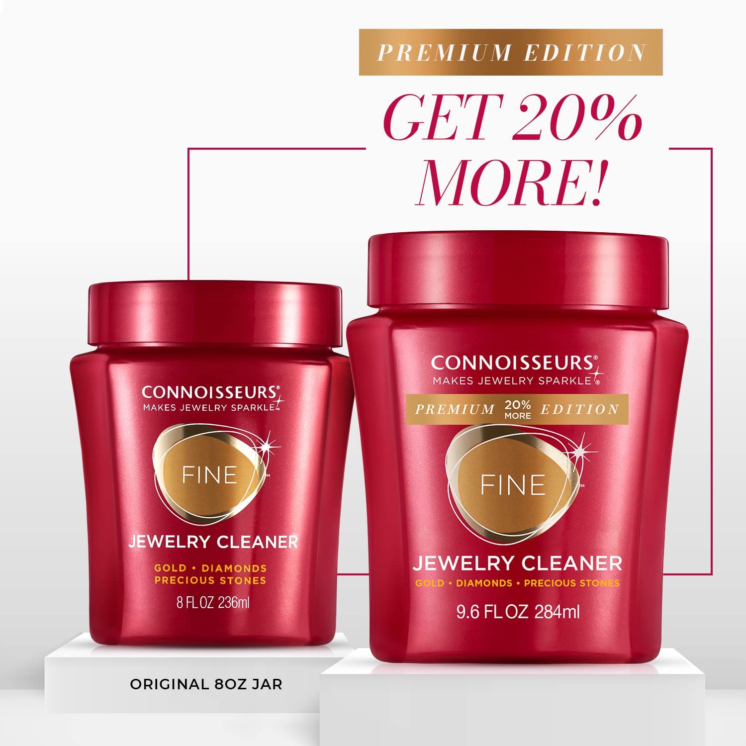 Connoisseurs Premium Edition Fine Jewelry Cleaner Solution for Gold, Diamonds…