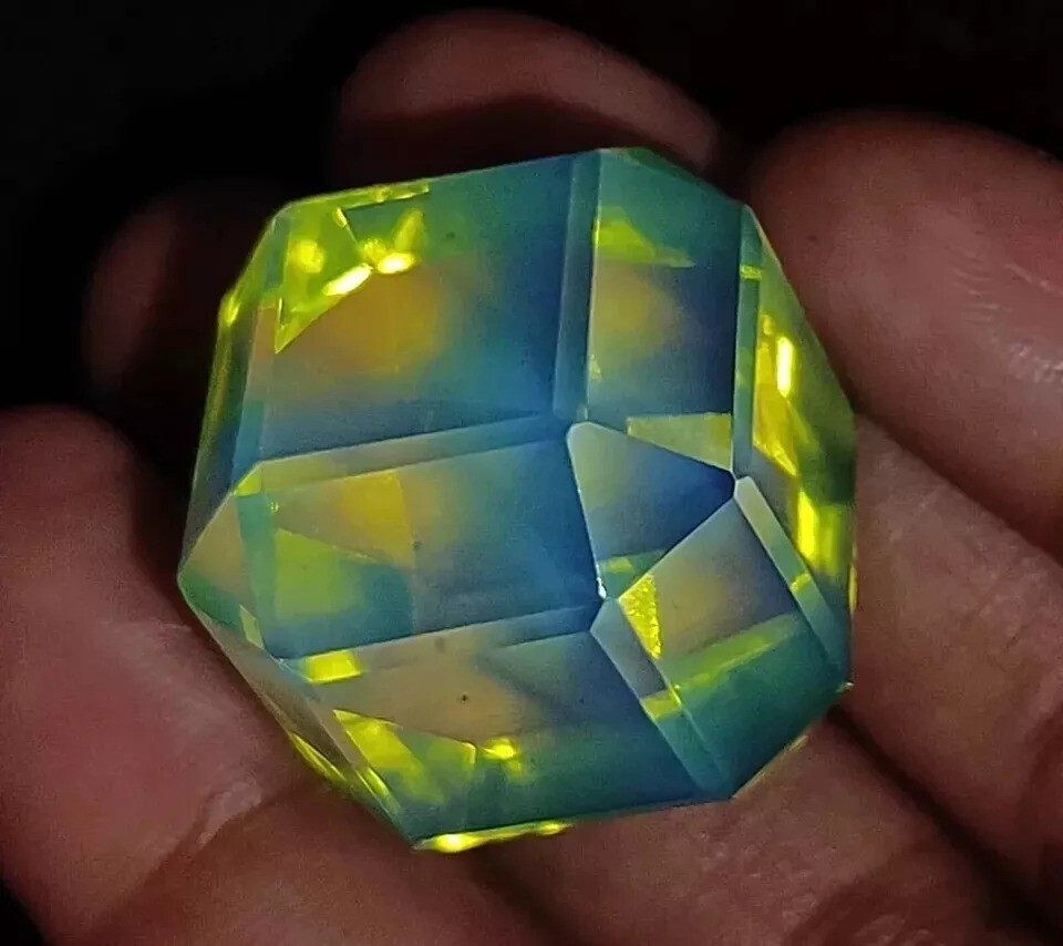 A++ Cube Welo Australian Green Opal Natural 130 Ct Loose Gemstone EGL Certified