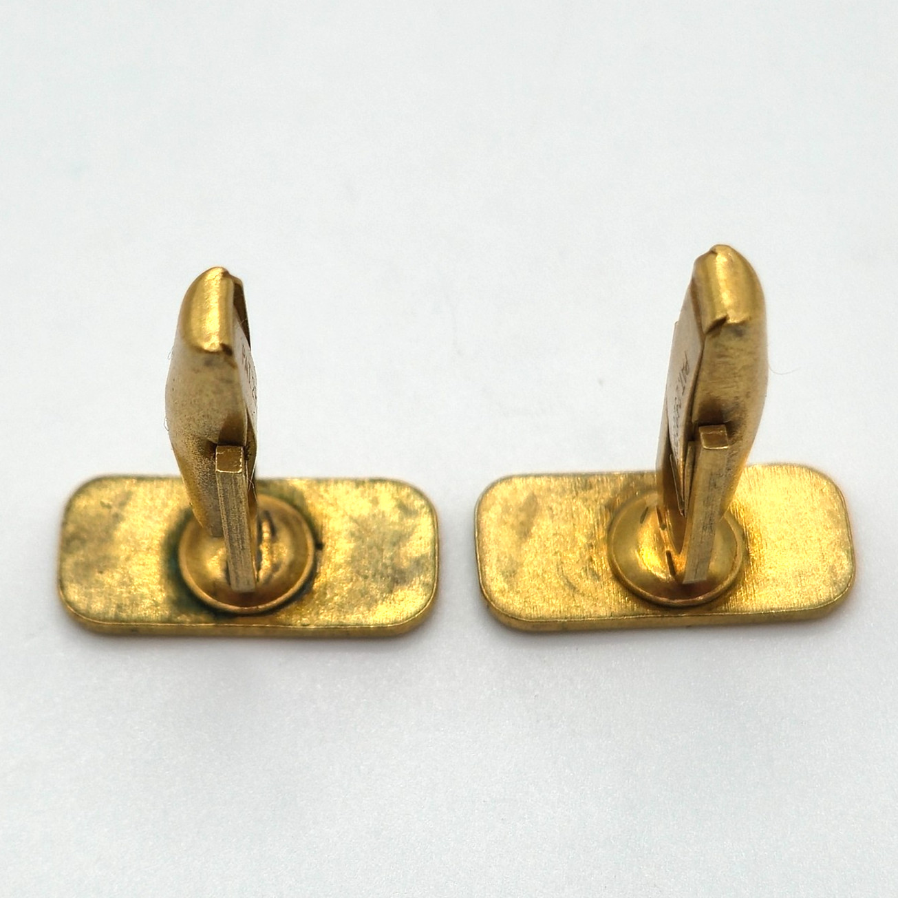 GTE Cufflinks & Tie Clip Set Gold Tone Logo Telephone Executive Service Award