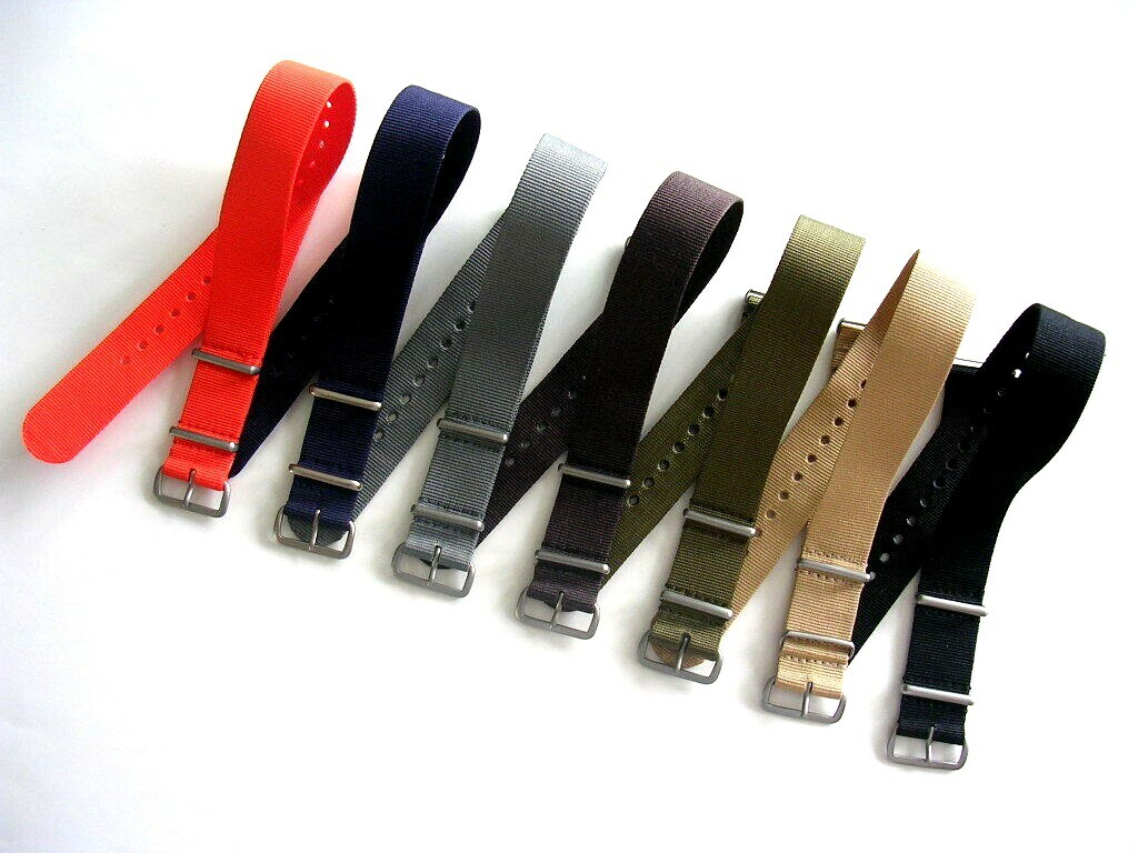 20mm Black Grey stripe NATO G10 nylon watchband strap 3 pak RAF Bonded IW SUISSE