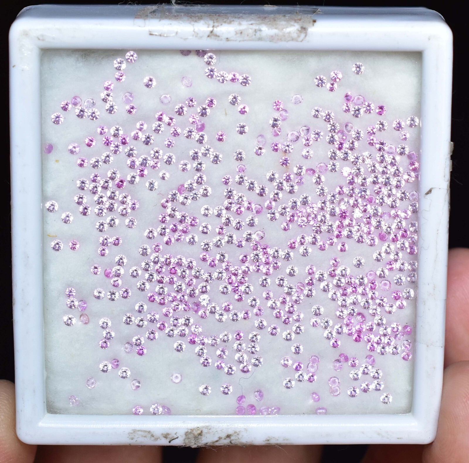 518 Pcs Natural Mogok Pink Ruby AGL Certified 1×1 mm Round Shape Loose Gemstone