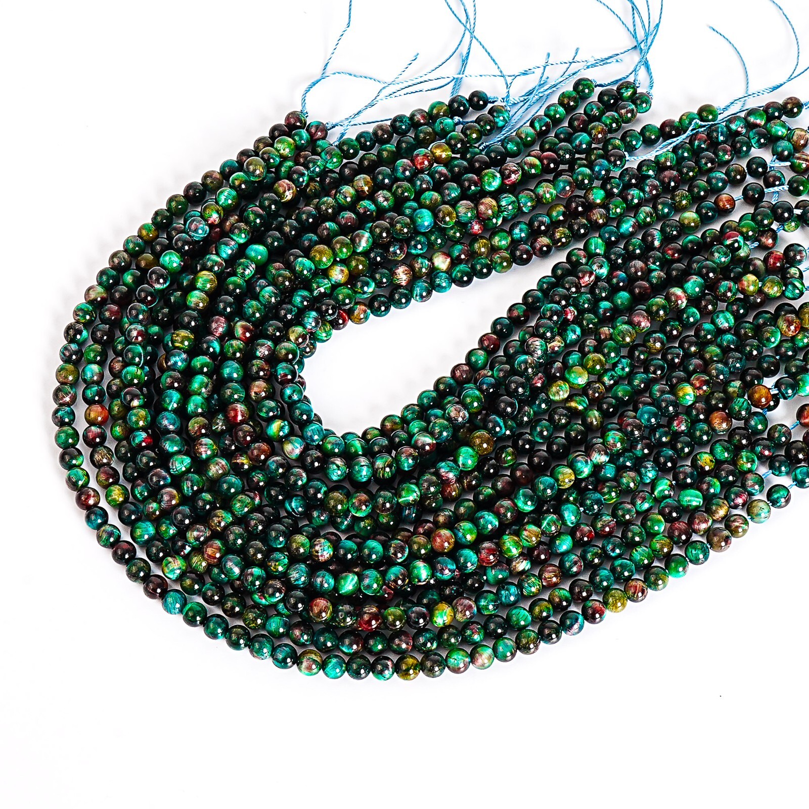Parrot Color Tiger Eye Beads Round Gemstone Loose Beads 6/8/10MM
